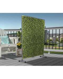 Coarbor 40"H x 60"W Mobile Privacy Screen Divider Boxwood Room Divider with Smooth Wheels Home Décor Hedge Fence Backdrop Stand for Room Office Restaurant