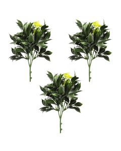 Coarbor 3 PCS Artificial Bushes Plastic Artificial Flowers Fake Outdoor Plants for Home Kitchen Party Flowers Arrangement Wedding Decorations, Green