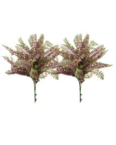 Coarbor 2 PCS Artificial Bushes Plastic Artificial Flowers Fake Outdoor Plants for Home Kitchen Party Flowers Arrangement Wedding Decorations, Purple Green