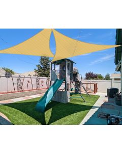 Coarbor 8'x8'x8' Sun Shade Sail Triangle Heavy Duty Fabric Cloth Screen for Patio Garden Yard Deck Pergola Canopy Water Permeable & UV Resistant (Sand)