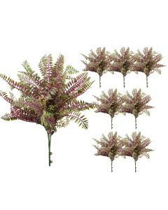 Coarbor 8 PCS Artificial Bushes Plastic Artificial Flowers Fake Outdoor Plants for Home Kitchen Party Flowers Arrangement Wedding Decorations, Purple Green