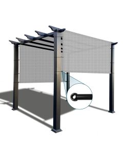 Coarbor 10'x40' Outdoor Pergola Replacement Cover Shade Canopy with Grommets Weight Rods Sun Shade Cover for Pergola Patio Deck Backyard Light Grey