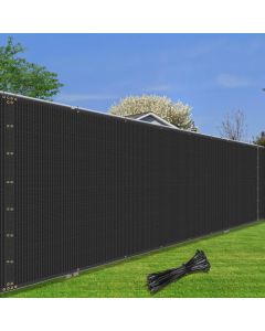 Coarbor 8' x 50' Privacy Fence Screen Heavy Duty Windscreen Fencing Mesh Shade Net Cover for Outdoor Wall Backyard Patio Deck and Porch, Black