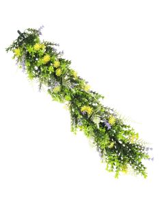 12 PCS Artificial Plant Vines Faux Plants Greenery Garland for Wedding Party Garden Home Kitchen Office Wall Decor Indoor Outdoor Decor, Green Yellow