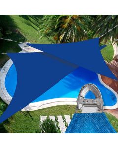 Coarbor 48'x48'x48' Sun Shade Sail A Ring Design Steel Cable Wire Reinforcement Canopy Super Heavy Duty Strengthen Shades for Outdoor Patio Deck Yard Garden-Blue