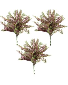 Coarbor 3 PCS Artificial Bushes Plastic Artificial Flowers Fake Outdoor Plants for Home Kitchen Party Flowers Arrangement Wedding Decorations, Purple Green
