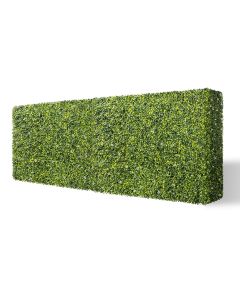 COARBOR 90" x 72" x 6" Artificial Boxwood Hedge Wall Milan With White Flowers Interior Divider Privacy Fence Faux Greenery Backdrop for Home Decor, Party Decor, Backyard Balcony Deck