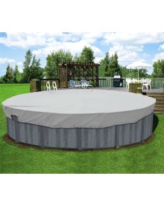 Coarbor 23' Winter Ground Pool Cover for 20' Above Ground Pools Waterproof Swimming Winter Pool Cover Light Gray Winterizing Kit Above Ground Pool Winter Cover Tarp