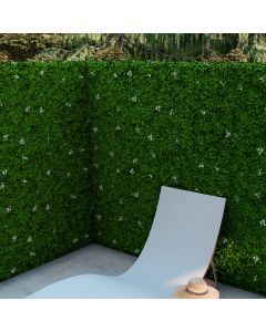 Coarbor Artificial Hedge Wall Greenery Topiary Panel Foliage Interior Divider Privacy Fence 80''x80'' Fake Hedging Plant Bushes Hedge Gardenia for Backyard Balcony Deck