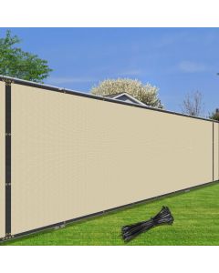 Coarbor 4' x 50' Privacy Fence Screen Heavy Duty Windscreen Fencing Mesh Shade Net Cover for Outdoor Wall Backyard Patio Deck and Porch, Beige
