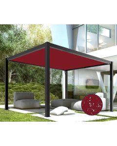 Coarbor 24'x40' Waterproof Sun Shade Sail Rectangle Straight Edge Awning Canopy Shade for Pergola Patio Gazebo Backyard Block Direct Sunlight with Grommets-Red