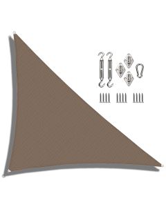 Coarbor 24'x24'x33.9' Right Triangle Sun Shade Sail Perfect for Patio Yard Deck Outdoor Garden with Hardware Kit sunshine Block Shade Cover Canopy-Brown