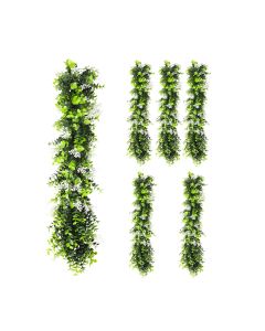 6 PCS Artificial Plant Vines Faux Plants Greenery Garland for Wedding Party Garden Home Kitchen Office Wall Decor Indoor Outdoor Decor, Green White