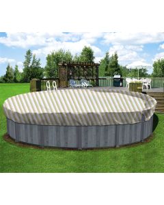 Coarbor 22' Winter Ground Pool Cover for 18' Above Ground Pools Swimming Winter Pool Cover Beige/White Winterizing Kit Above Ground Pool Winter Cover Tarp