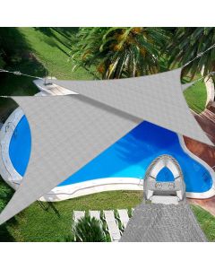 Coarbor 48' x 48' x 48' Sun Shade Sail A Ring Design Steel Cable Wire Reinforcement Canopy Super Heavy Duty Strengthen Shades for Outdoor Patio Deck Yard Garden-Light Grey