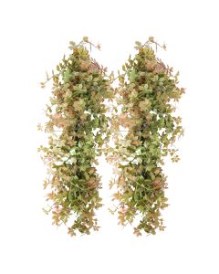 2 PCS Artificial Plant Vines Faux Plants Greenery Garland for Wedding Party Garden Home Kitchen Office Wall Decor Indoor Outdoor Decor, Autumn Orange