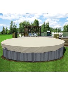Coarbor 23' Winter Ground Pool Cover for 20' Above Ground Pools Waterproof Swimming Winter Pool Cover Beige Winterizing Kit Above Ground Pool Winter Cover Tarp