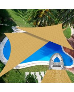 Coarbor 24' x 24' x 24' Sun Shade Sail A Ring Design Steel Cable Wire Reinforcement Canopy Super Heavy Duty Strengthen Shades for Outdoor Patio Deck Yard Garden-Sand