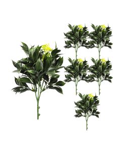 Coarbor 6 PCS Artificial Bushes Plastic Artificial Flowers Fake Outdoor Plants for Home Kitchen Party Flowers Arrangement Wedding Decorations, Green