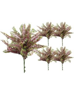 Coarbor 5 PCS Artificial Bushes Plastic Artificial Flowers Fake Outdoor Plants for Home Kitchen Party Flowers Arrangement Wedding Decorations, Purple Green