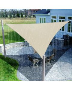 Coarbor 12'x12'x17' Waterproof Sun Shade Sail Sunshine Block Canopy Right Triangle Shade Cover for Garden Outdoor Pergola Carport Awning Patio Yard, Beige