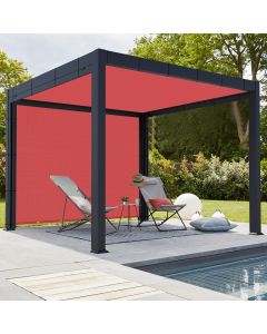 Coarbor Straight Edge Rectangle 14'x37' Sun Shade Sail for Pergola Patio Gazebo Pool Awning Canopy Shade Grommets Placed All Edges-Red