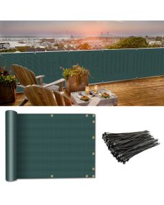 Coarbor 3'x99' Balcony Privacy Fence Screen Mesh Balcony Cover for Balcony Porch Verandah Deck Terrace Patio Backyard Railing 160GSM Up to 90% Blockage Green