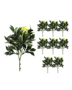 Coarbor 9 PCS Artificial Bushes Plastic Artificial Flowers Fake Outdoor Plants for Home Kitchen Party Flowers Arrangement Wedding Decorations, Green