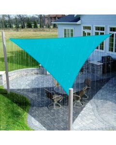 Coarbor 24'x24'x24' Sun Shade Sail Waterproof Triangle Canopy Cover 260 GSM Polyester for Pergola Carport Awning Patio Yard Garden-Turquoise Green