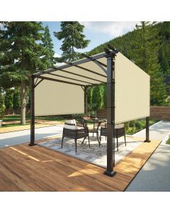 Coarbor 10'x12' Outdoor Pergola Universal Replacement Shade Cover Canopy with Grommets Weight Rods Shade Screen Panel for Patio Deck Backyard Gazebo Pergola Porch Beige