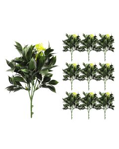 Coarbor 10 PCS Artificial Bushes Plastic Artificial Flowers Fake Outdoor Plants for Home Kitchen Party Flowers Arrangement Wedding Decorations, Green