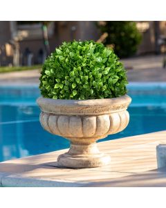 Coarbor 1 Pack 15 Inch Artificial Topiary Balls Rose Leaf Faux Boxwood Balls for Garden Backyard Home Wedding Birthday Party Indoor Outdoor Decor