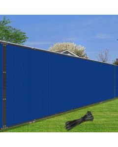 Coarbor 4' x 99' Fence Privacy Screen Heavy Duty Windscreen Fencing Mesh Shade Net Cover for Outdoor Wall Backyard Patio Deck and Porch, Blue