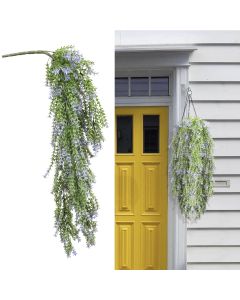 9 PCS Artificial Vines with Fake Flowers Fake Hanging Plants Wall Plants for Indoor and Outdoor Decor, Light Purple