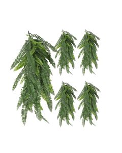 5 PCS Artificial Plant Vines Faux Plants Greenery Garland for Wedding Party Garden Home Kitchen Office Wall Decor Indoor Outdoor Decor, Fern Green