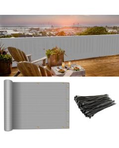 Coarbor 3'x99' Balcony Privacy Fence Screen Mesh Balcony Cover for Balcony Porch Verandah Deck Terrace Patio Backyard Railing 160GSM Up to 90% Blockage Grey
