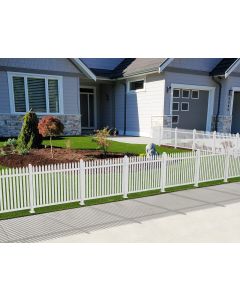 Coarbor 8 Sets 84"x38.6" Vinyl Picket Fence Panels White Straight PVC Garden Decorative Fence for Yard Border Vinyl Outdoor Fence Pet Barrier Temporary Small Dog Fence (34x8 Pickets)