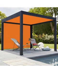 Coarbor Straight Edge Rectangle 14'x37' Sun Shade Sail for Pergola Patio Gazebo Pool Awning Canopy Shade Grommets Placed All Edges-Orange