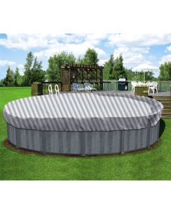Coarbor 22' Winter Ground Pool Cover for 18' Above Ground Pools Swimming Winter Pool Cover Gray/White Winterizing Kit Above Ground Pool Winter Cover Tarp