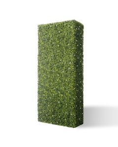 COARBOR 54" x 72" x 6" Artificial Boxwood Hedge Wall Milan With White Flowers Interior Divider Privacy Fence Faux Greenery Backdrop for Home Decor, Party Decor, Backyard Balcony Deck