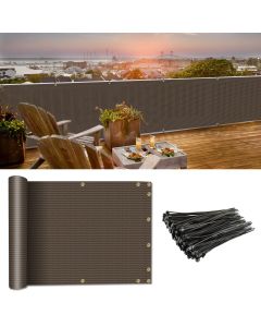 Coarbor 3'x99' Balcony Privacy Fence Screen Mesh Balcony Cover for Balcony Porch Verandah Deck Terrace Patio Backyard Railing 160GSM Up to 90% Blockage Brown
