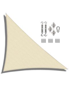 Coarbor 24'x24'x33.9' Right Triangle Sun Shade Sail Perfect for Patio Yard Deck Outdoor Garden with Hardware Kit sunshine Block Shade Cover Canopy-Beige