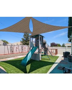 Coarbor 28'x28'x28' Sun Shade Sail Triangle Heavy Duty Fabric Cloth Screen for Patio Garden Yard Deck Pergola Canopy Water Permeable & UV Resistant (Brown)