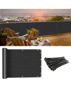 Coarbor 3'x99' Balcony Privacy Fence Screen Mesh Balcony Cover for Balcony Porch Verandah Deck Terrace Patio Backyard Railing 160GSM Up to 90% Blockage Black
