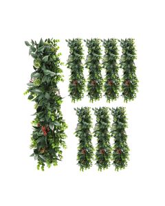 8 PCS Artificial Plant Vines Faux Plants Greenery Garland for Wedding Party Garden Home Kitchen Office Wall Decor Indoor Outdoor Decor, Green Red