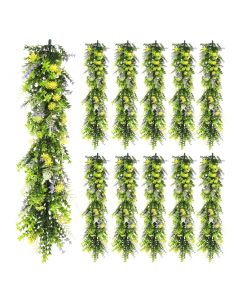 11 PCS Artificial Plant Vines Faux Plants Greenery Garland for Wedding Party Garden Home Kitchen Office Wall Decor Indoor Outdoor Decor, Green Yellow