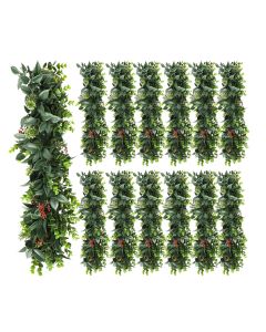13 PCS Artificial Plant Vines Faux Plants Greenery Garland for Wedding Party Garden Home Kitchen Office Wall Decor Indoor Outdoor Decor, Green Red