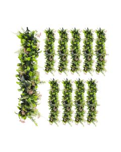 10 PCS Artificial Plant Vines Faux Plants Greenery Garland for Wedding Party Garden Home Kitchen Office Wall Decor Indoor Outdoor Decor, Green Pink
