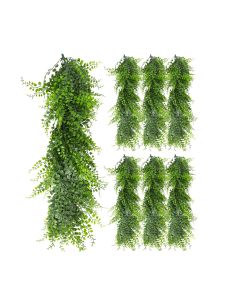 7 PCS Artificial Plant Vines Faux Plants Greenery Garland for Wedding Party Garden Home Kitchen Office Wall Decor Indoor Outdoor Decor, Ivy Green