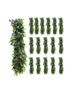17 PCS Artificial Plant Vines Faux Plants Greenery Garland for Wedding Party Garden Home Kitchen Office Wall Decor Indoor Outdoor Decor, Green Red